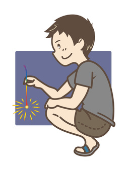 Illustration, sparkler, fireworks, male, JPG and PNG