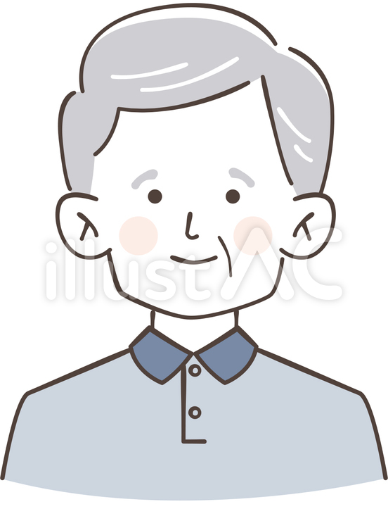 シニア男性 お年寄り,笑顔,男性のイラスト素材