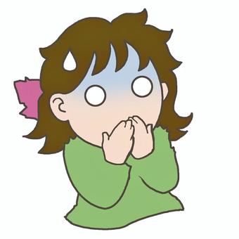 驚く女性 驚愕,びっくり,白目のイラスト素材