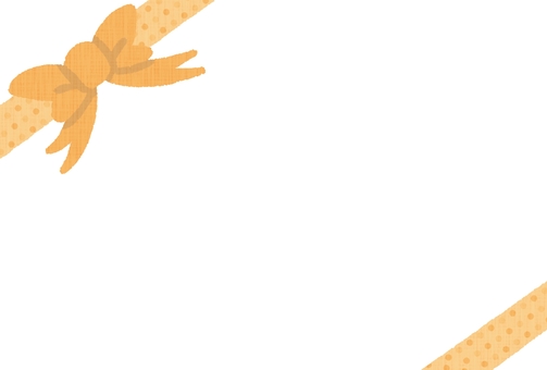 リボンのポストカード（オレンジ）