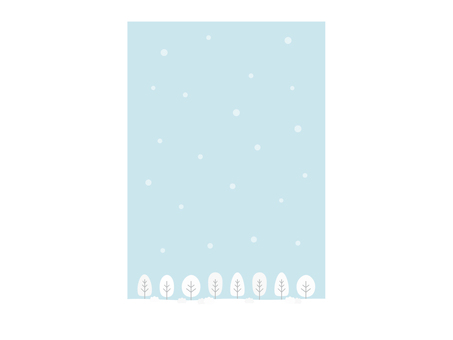 シンプルな木に雪の降るポストカード 雪,冬,木,背景,フレーム,壁紙,枠,バナー,ポストカード,カードのイラスト素材