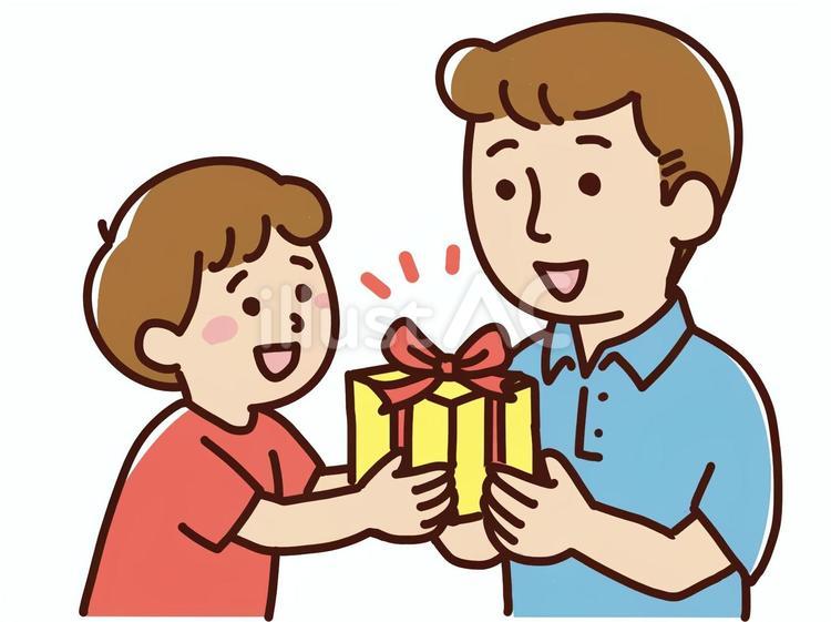 人物　父の日（プレゼント） 父の日,プレゼント,親子のイラスト素材