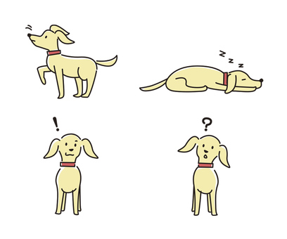 Animal_DOG_05 犬,動物,尻尾,ペット,飼い犬,デザイン,ゆるい,キュート,かわいい,嗅ぐのイラスト素材