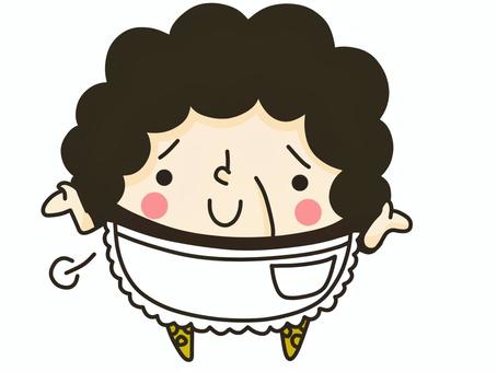 大阪のおばちゃん 大阪のおばちゃん おばちゃん,大阪,ため息,やれやれ,二頭身のイラスト素材