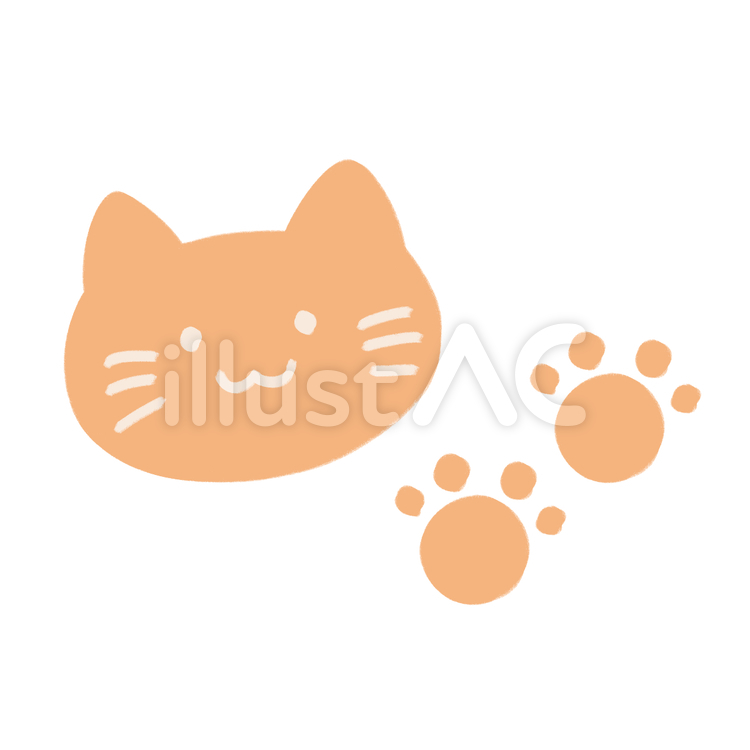 猫と足跡 猫,動物,足跡のイラスト素材