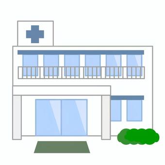 病院の建物(正面) 病院,通院,建物,看板,建築,治療,病気,救急,外来,医療のイラスト素材