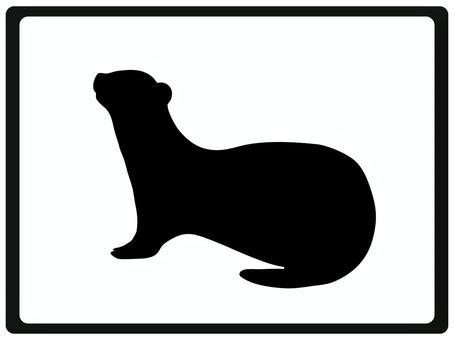 Illustration, ferret, silhouette, simple, 