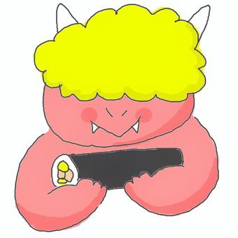 節分の鬼 かわいい,鬼,節分,恵方巻き,海苔巻き,のり,食べ物,米,お米,いただきますのイラスト素材