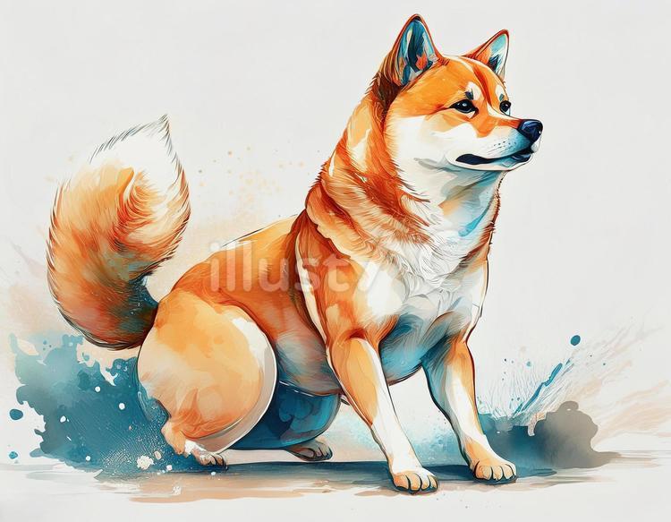 柴犬３ 柴犬,動物,生き物のイラスト素材
