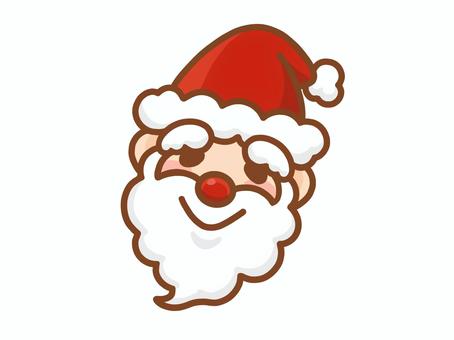 サンタクロース（顔） サンタクロース,サンタ,顔,顔のみ,手描き,一つ,一個,ワンポイント,かわいい,シンプルのイラスト素材