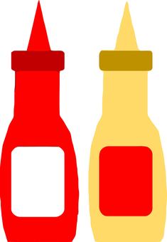 ケチャップ マスタード ケチャップ,マスタード,辛子,調味料,からし,調理,料理,トマト,味付け,シーズニングのイラスト素材