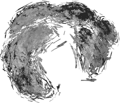 払いのけられたもやもやした悩み（グレー） 悩み,もやもや,迷い,後悔,葛藤,払いのける,追い払う,思考,吹っ切れる,断ち切るのイラスト素材