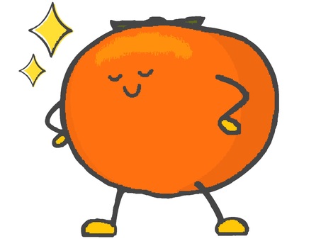 柿 柿,富有柿,秋,フルーツ,かわいい,農業のイラスト素材