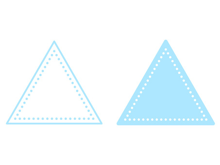 水色の三角のワンポイント・フレームセット フレーム,背景,三角形,タイトル,ロゴ,マーク,記号,幾何学模様,図形,点線のイラスト素材