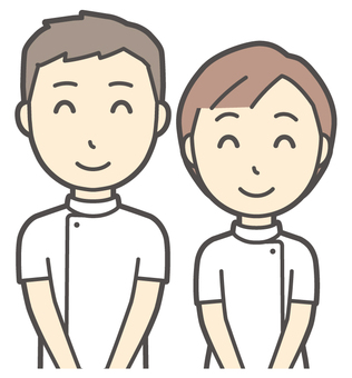  理学療法士の男女-013-バスト ニコニコ,理学療法士,男女,医療,病院,クリニック,整体師,柔道整復師,鍼灸師,人物のイラスト素材