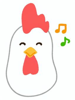 楽しそうに笑っているにわとりの顔 鶏,顔,にわとり,鳥,チキン,笑顔,笑う,酉,雄鶏,酉年のイラスト素材