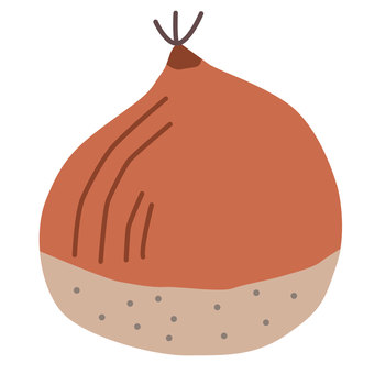 秋の素材01＿果物（クリ） 秋,栗,果実,アイコン,素材,手描き,クリ,味覚の秋,食べ物,食材のイラスト素材