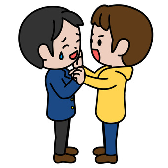 脅す人 カツアゲ,脅迫,説教,反省,怒り,謝罪,喧嘩,指差し,困惑,苦悩のイラスト素材