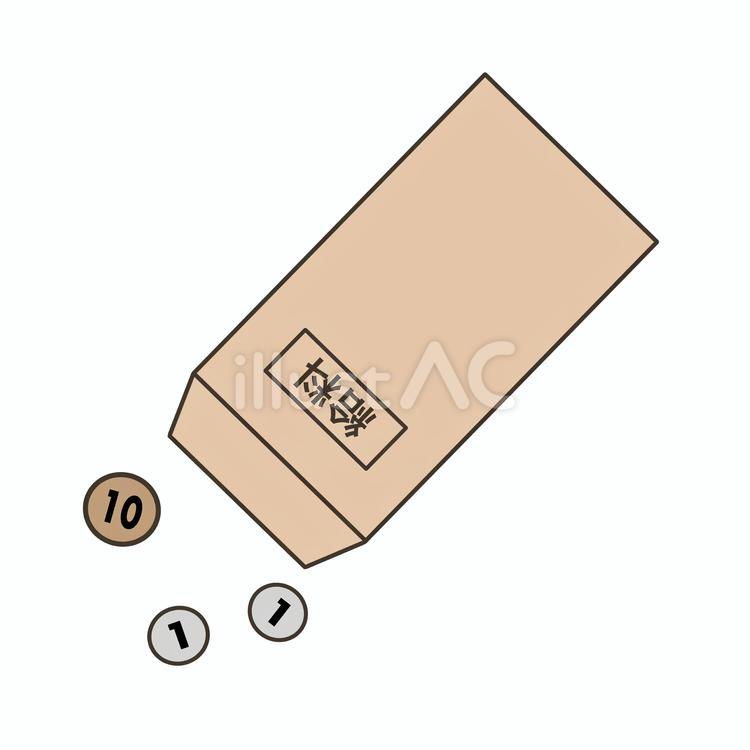 小銭のみの給料袋 給料,現金,給料袋のイラスト素材