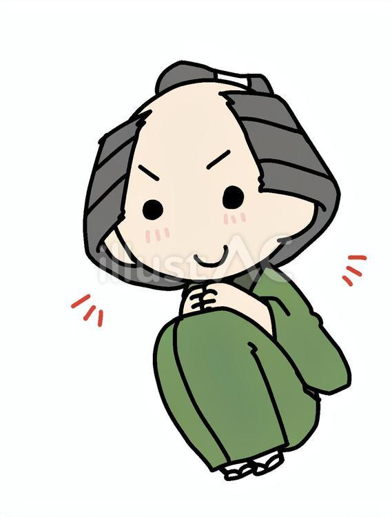 丸まった笑顔の町民 町民,丸まる,笑顔のイラスト素材