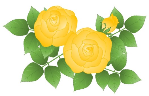 Illustration, rose, flower, yellow, 