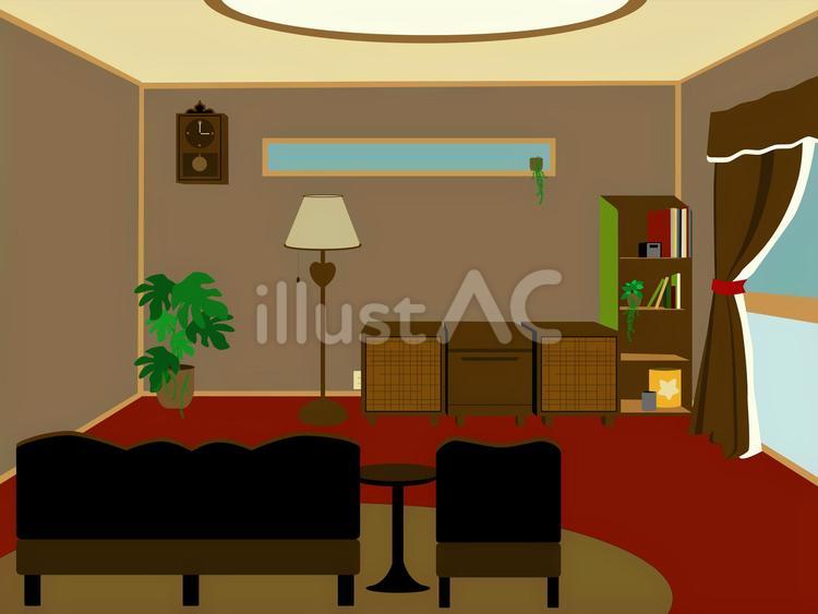 昭和の部屋　大型ステレオのある洋室 昭和,洋室,レトロのイラスト素材