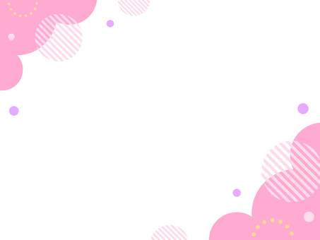 ピンクのポップなフレーム フレーム,あしらい,図形,幾何学,抽象的,シンプル,かわいい,枠,丸,明るいのイラスト素材