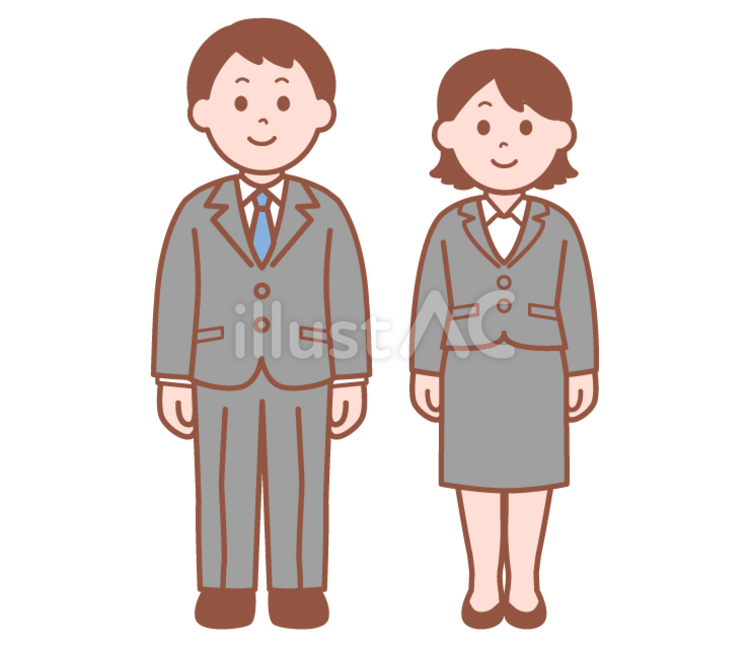 スーツ姿の男女 会社員,男性,女性のイラスト素材