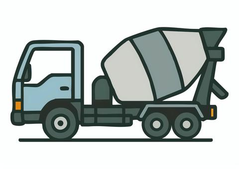 コンクリートミキサー車のイラスト コンクリートミキサー車,車両,トラック,建設,車,重機,建設業,ベクター,シンプル,フラットのイラスト素材
