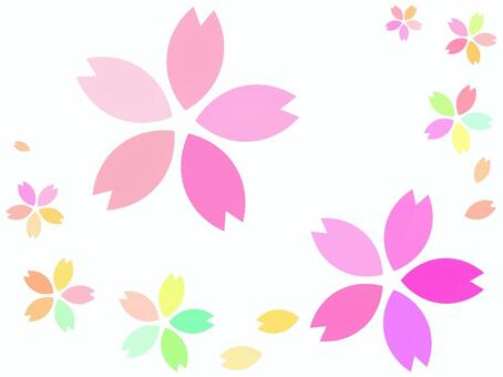 Colorful cherry blossom petals background, , JPG, PNG and AI