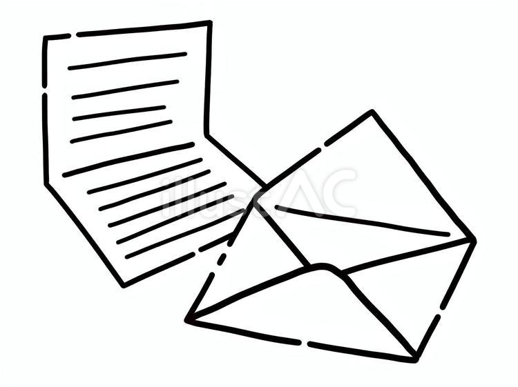 封筒と便箋の手紙 手紙,便箋,封筒のイラスト素材