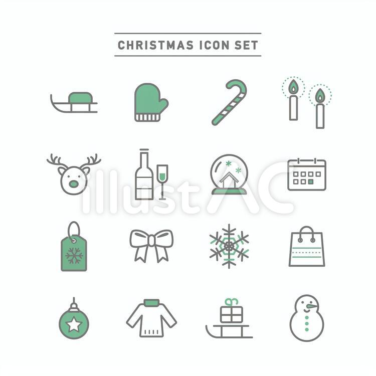 CHRISTMAS ICON SET クリスマス,12月,アイコンのイラスト素材