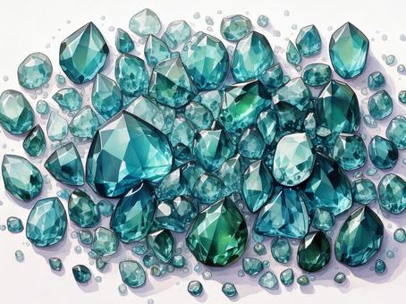 ゲーム風の緑の宝石のルースの背景イラスト