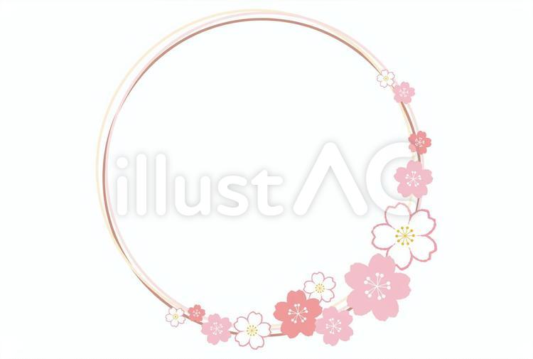 桜フレーム12【フォトフレームポスカ】 桜,春,フレームのイラスト素材