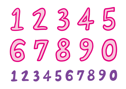 数字 数字,算用数字,ナンバー,番号,順番,順位,数える,可愛い,ゆるい,手描きのイラスト素材