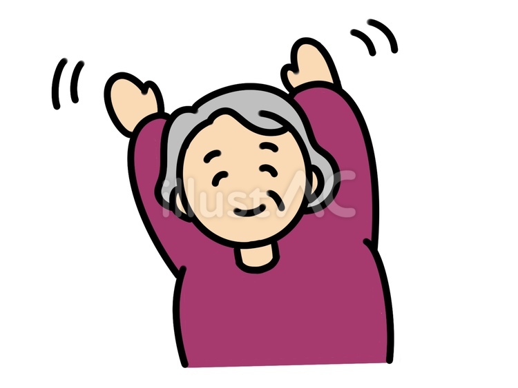 シニア　体操 シニア,高齢者,介護のイラスト素材