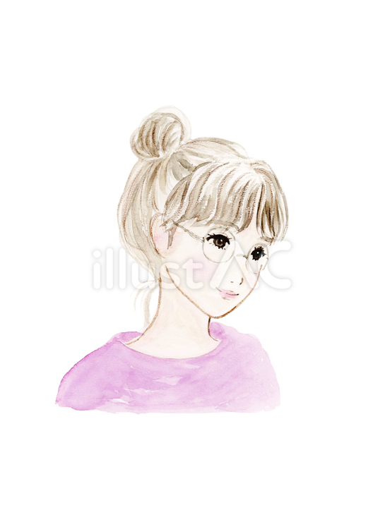 眼鏡をかけた女性 眼鏡,かける,女性のイラスト素材