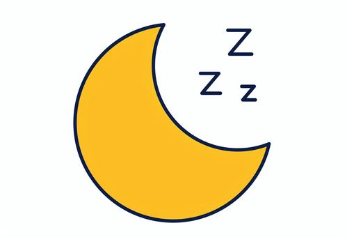 月と睡眠マークのシンボル 月,夜,睡眠,おやすみ,zzz,ナイト,健康,リラックス,アイコン,休息のイラスト素材