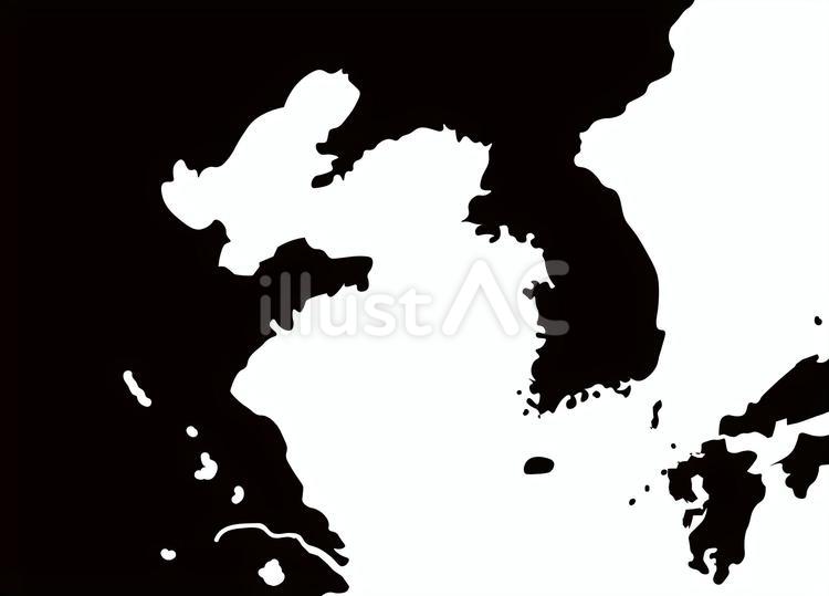 アジアと日本　 アジア,日本,九州のイラスト素材