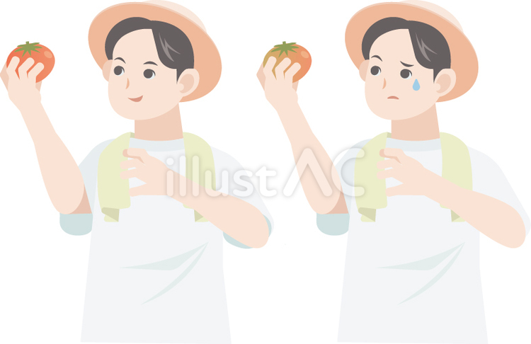 豊作と不作 農家,農業,豊作のイラスト素材