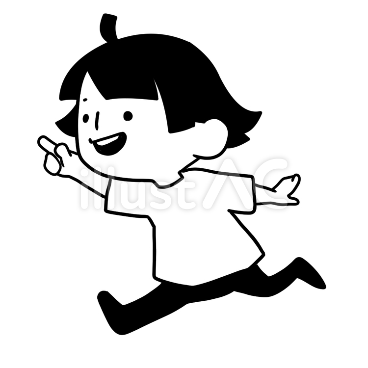 指をさして走るこども こども,子ども,指さしのイラスト素材