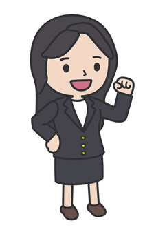 ガッツポーズの女