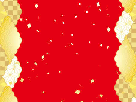 正月和風和柄年賀状 年賀状,和柄,和風,正月,可愛い,美しい,ベクター,紙吹雪,パーティー,お祝いのイラスト素材