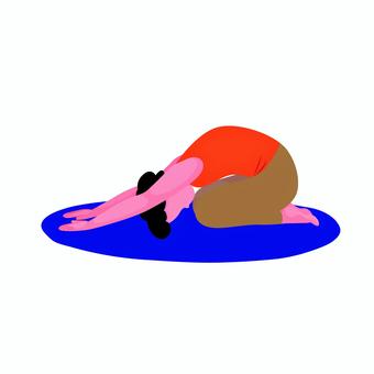 ヨガ 062 ヨガ 062 ヨガ,ストレッチ,女性,エクササイズ,ポーズ,全身,部位,腹筋,筋肉痛,トレーニングのイラスト素材