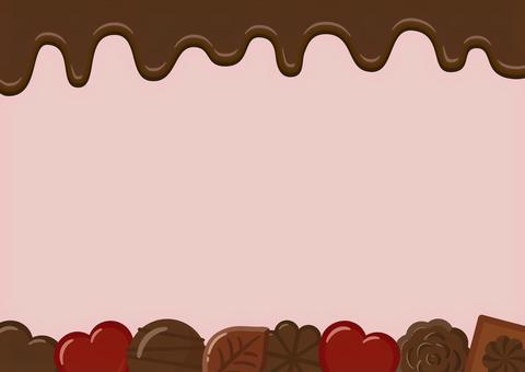 バレンタインのチョコレートの背景14 バレンタイン,背景,フレーム,チョコ,チョコレート,ハート,2月,バレンタインチョコ,バレンタインデー,パターンのイラスト素材
