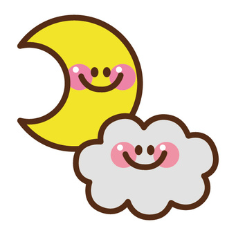 Illustration, month, cloud, a smile, JPG, PNG and EPS