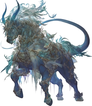 幻想的で神秘的な青い馬のクリーチャー