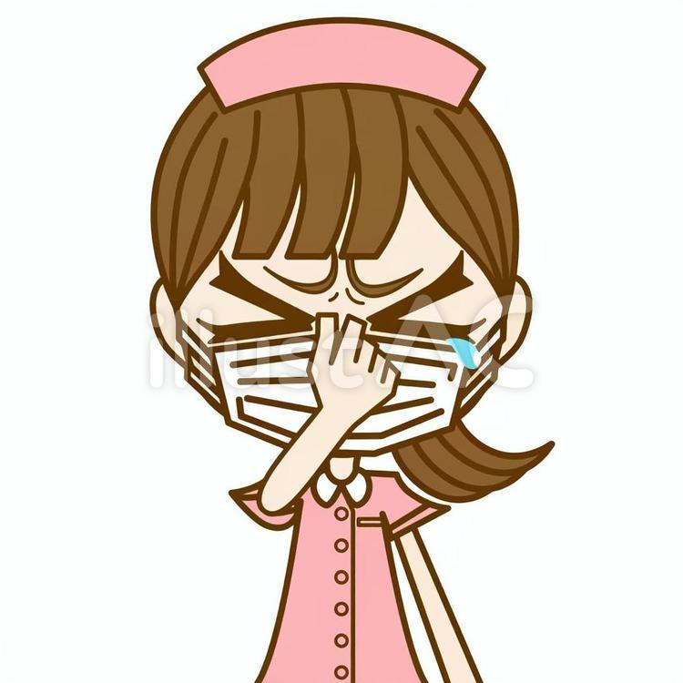 目が疲れてる女性 ナース マスクイラスト No 無料イラストなら イラストac