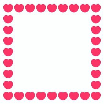 赤いハートのましかくフレーム イラスト,フレーム,枠,ましかく,囲み,飾り,ハート,心,愛,ラブのイラスト素材
