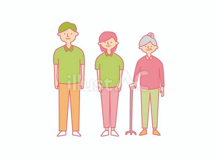 介護士とシニア女性 女性,女の子,シニアのイラスト素材